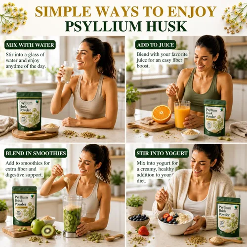 Miniatura 7 de Polvo natural de cáscara de psyllium con hinojo y cardamomo - Mezcla de fibra en polvo, sin sabor, a base de plantas, sin OMG, 7.05 oz
