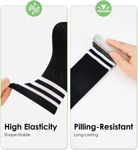 Miniatura 4 de Century Star Calcetines de fútbol de algodón para niños y jóvenes, calcetines de tubo suave, hasta la rodilla, calcetines deportivos largos