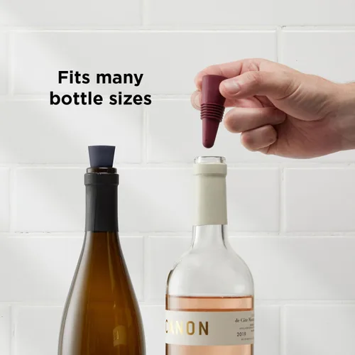 Miniatura 4 de Rabbit W6121 - Juego de 4 tapones para botellas de vino, multicolor para preservar la frescura, elegante y duradero, perfecto para fiestas y regalos