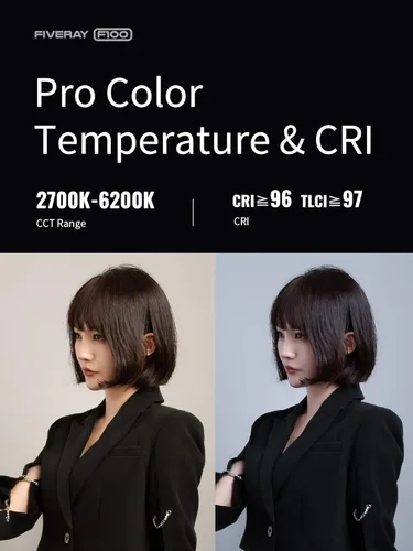 Miniatura 4 de ZHIYUN FIVERAY F100 - Varita de luz LED RGB de 100 W, iluminación de fotografía portátil regulable para estudio fotográfico, videoconferencia, luz
