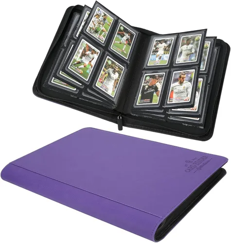 Miniatura 28 de Carpeta Toploader rígida, fundas rígidas con 9 bolsillos para 288 tarjetas. Carpeta de tarjetas con fundas para rígidas "3 × 4", tarjetero (negro)