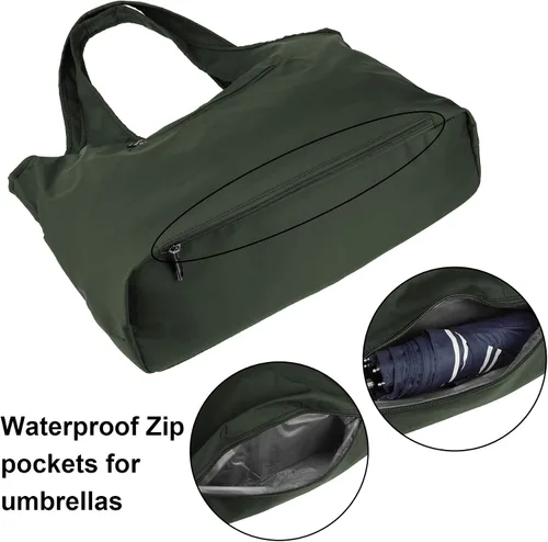 Miniatura 5 de ZOOEASS - Bolso grande de hombro para mujer, impermeable, multifunción, de nailon, para viaje