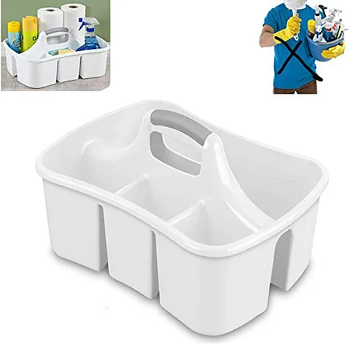 Baño Cocina Compartimento Dividido Caddy Organizador de Fregadero de Conserjería Cubo de Limpieza Soporte de Almacenamiento de Ducha Suministros