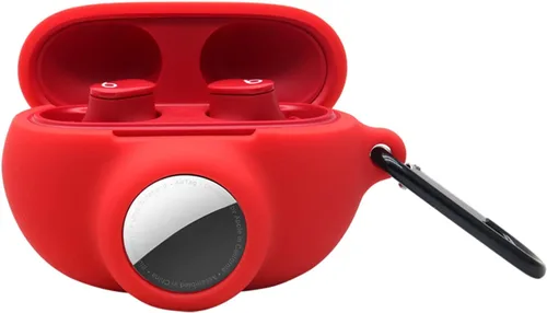 Miniatura 9 de Funda protectora de silicona compatible con Beats Studio Buds Airtag con soporte para Airtag, encuentra tu funda para auriculares, verde aguacate