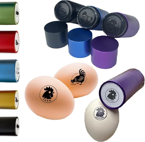 Sellos de huevos personalizados para huevos frescos, sello personalizado de huevo de pollo con tu texto y logotipo, etiquetas de huevo de tinta