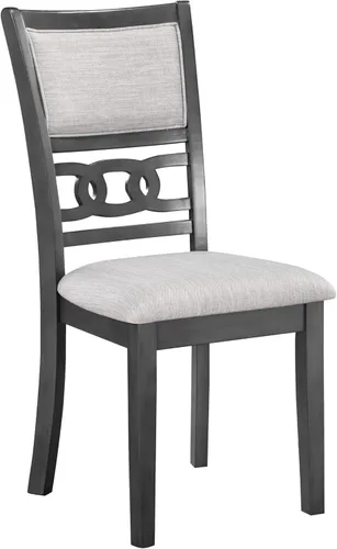 Miniatura 4 de New Classic Furniture Gia - Silla de comedor (juego de cuatro), asiento y respaldo tapizados en tela gris claro, color gris