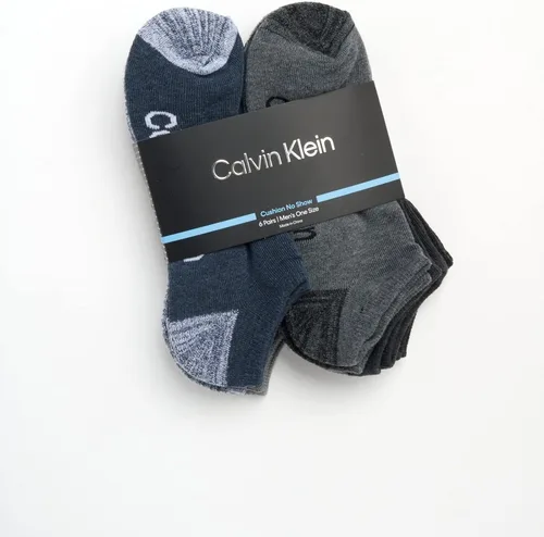 Miniatura 158 de Calvin Klein Calcetines para hombre, mezcla de algodón, acolchados, sin talla, forro de calcetines atléticos (6 unidades)