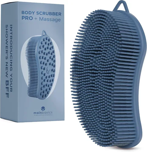 Miniatura 18 de MainBasics - Limpiador corporal de silicona, limpiador de ducha de doble cara con nodos de masaje, alternativa de esponja de silicona para limpieza