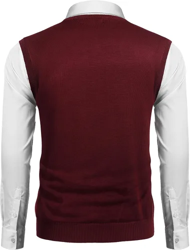 Miniatura 4 de COOFANDY Men's Sleeveless V Neck Pullover Sweater Slim Fit Casual Argyle Vest Sweaters