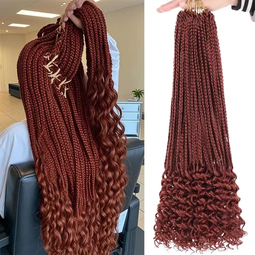 Miniatura 14 de XTREND 10 Pulgadas 6 Paquetes Trenzas de Caja de Ganchillo Cabello Pre-anudado Sin Nudos Bobo Trenzas de Caja 3X Extensiones de Cabello Trenzado 1b#