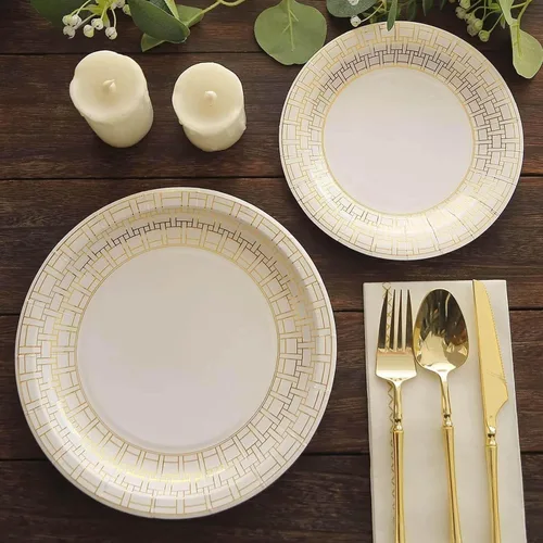 Miniatura 27 de Efavormart - Paquete de 50 platos redondos de bagazo biodegradables blancos de 7 pulgadas, compostables, ecológicos, desechables, aperitivos, Tipo 17