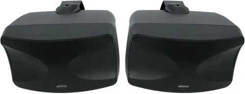 Miniatura 2 de Rockville WET-44 PRO Altavoces duales de montaje en pared de 4 pulgadas y 70 V, negro, giratorio de 4 vías, IPX55 para interiores y exteriores