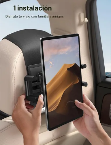 Miniatura 6 de Lamicall Soporte para tablet para reposacabezas de automóvil, compatible con funda gruesa, rotación de 360°, soporte de tableta de automóvil
