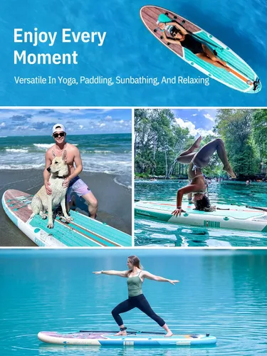 Miniatura 7 de Niphean Tabla de remo inflable con accesorios de SUP, cubierta de EVA antideslizante, tablas de remo inflables de 10 pies 6 pulgadas para adultos