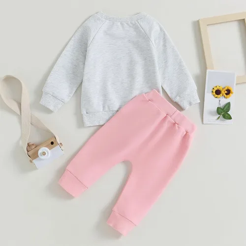 Miniatura 26 de GOOCHEER Conjunto de ropa de manga larga para niña pequeña, camisa y pantalones para niña, conjunto de ropa de primavera, otoño e invierno