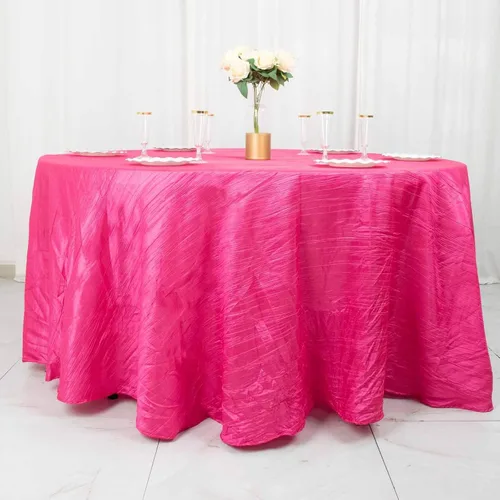 Miniatura 5 de Tableclothsfactory Mantel rectangular de tafetán arrugado de acordeón azul polvoriento, de 60 x 102 pulgadas, perfecto para ceremonias de boda