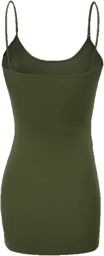 Miniatura 51 de Emmalise Camisola larga casual básica para mujer, con tirantes ajustables, top en capas