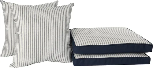 Miniatura 8 de Suntastic O'Linen - Juego de 4 cojines y almohadas de comedor de lujo para exteriores e interiores, para muebles de patio, color naranja quemado
