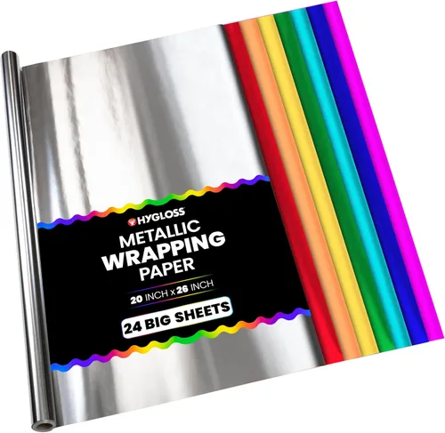 Miniatura 19 de Hygloss Products - Papel de aluminio metálico brillante, hojas de 20 x 26 pulgadas para artes, manualidades y envoltura de Navidad