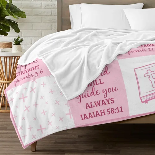 Miniatura 5 de Artsadd Regalos cristianos para niña, mantas personalizadas con nombre – Am a Child of God – Manta personalizada inspiradora para cumpleaños