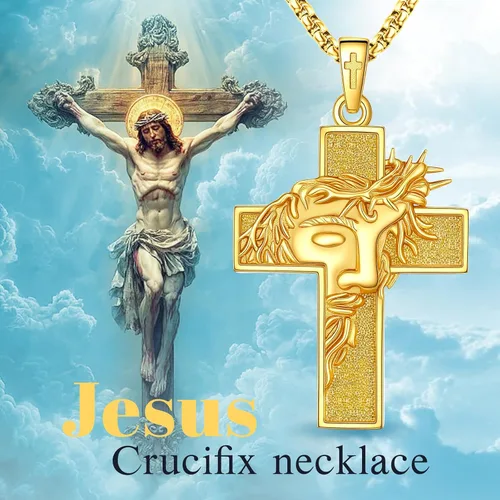 Miniatura 187 de Eusense San Miguel San Cristóbal San Benito San Judas Virgen María Collar chapado en oro 925 joyería religiosa para hombres y mujeres, collar