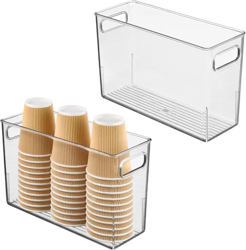 Miniatura 10 de iDesign - Contenedor de almacenamiento de plástico transparente y delgado para baño, organizador alto y estrecho para lociones, cremas y artículos