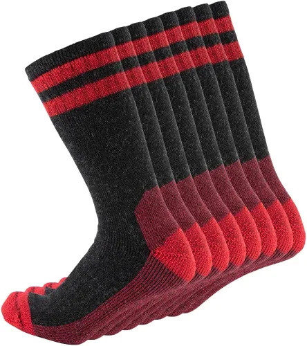 CEREBRO Calcetines de lana merino para hombre calcetines acolchados a media pantorrilla que absorben la humedad calcetines de senderismo para hombre