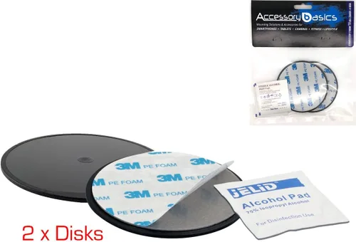 Miniatura 3 de AccessoryBasics - Lotes de 2 unidades de disco adhesivo de montaje de 2.75 pulgadas (2.756 in) para tablero de instrumentos de coche de barco