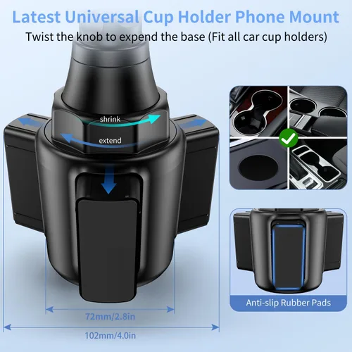 Miniatura 8 de bokilino Soporte de Teléfono de Copa para Automóvil, [Versión Mejorada] Soporte Universal de Copa para Teléfono con Cuello Largo y Ajustable