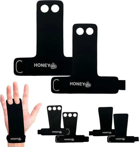 Bear Grips Empuñaduras de dos agujeros, agarres de tres agujeros, empuñaduras sin agujeros, puños WOD para hombres y mujeres. Agarres de manos de