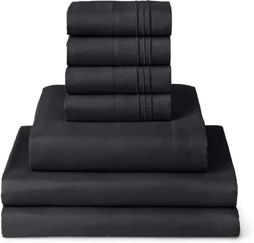 Miniatura 62 de Mellanni Juego de Sábanas Split King - Colección Icónica de 7 Piezas para Ropa de Cama, (Incluye 4 Fundas de Almohada), Bolsillo Profundo de 16 1394