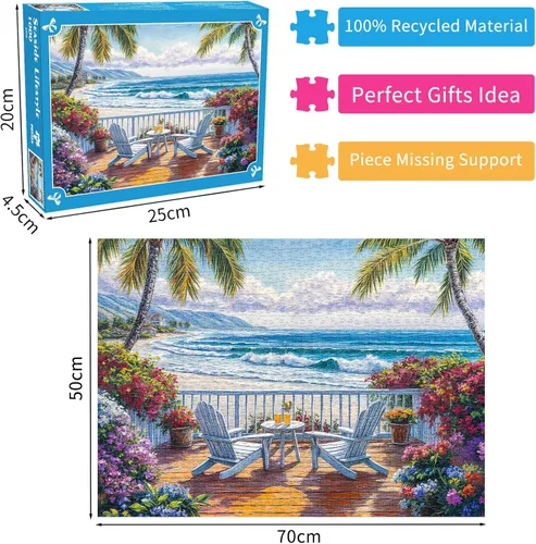 Miniatura 2 de Rompecabezas de Estilo de Vida Marítimo 1000 Piezas para Adultos Rompecabezas de Belleza Costera 1000 Piezas para Adultos Estilo de vida junto al mar