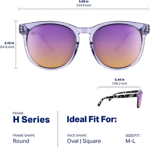 Miniatura 31 de Blenders Eyewear Serie H - Gafas de sol polarizadas - Ojo de gato redondo, bisagra con resorte - 100% protección UV - Para mujer