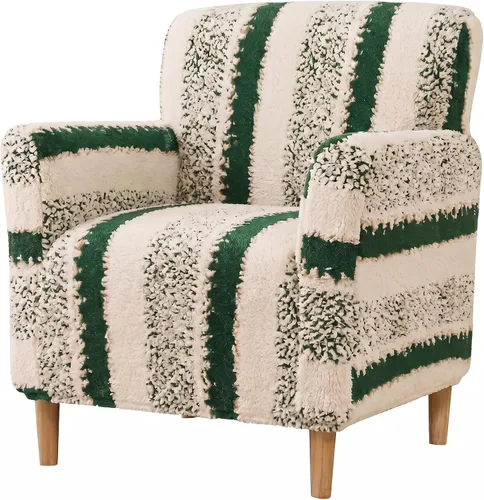 Miniatura 24 de LiveGo - Funda elástica para sillón de mediados de siglo moderno de 1 pieza, fundas de acento de jacquard para silla con brazos, fundas impermeables
