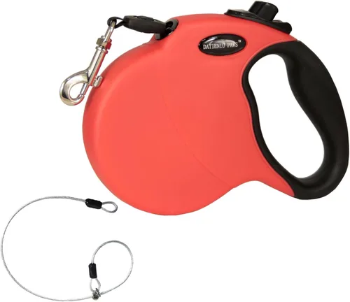 Miniatura 8 de Correa retráctil para perro de 16 pies a prueba de mordidas, cuerda de alambre antimasticación, manos libres, bloqueo de seguridad ajustable, Negro