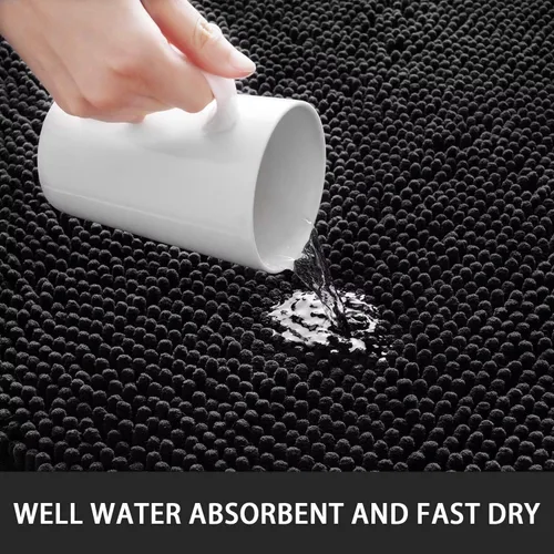 Miniatura 5 de Noahas Alfombras de baño de 20 x 30 pulgadas, tapetes de baño de felpilla de lujo suaves, antideslizantes y absorbentes, para bañera, alfombra