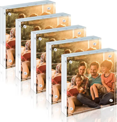 Miniatura 39 de Egofine Marco acrílico de 3.5 x 5, marco transparente sin marco de 0.787 in más grueso, marco de fotos magnético de doble cara, pantalla