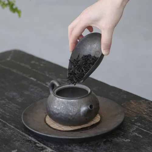 Miniatura 7 de Pala de té retro china de porcelana y recipiente de té, harina de café, pala de sal, presentación de hojas sueltas, accesorio de Gongfu