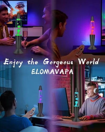 Miniatura 7 de Lámparas de movimiento líquido negras de 17 colores que cambian con control remoto, luz nocturna LED de 13.5 pulgadas para niños y adultos, lámpara
