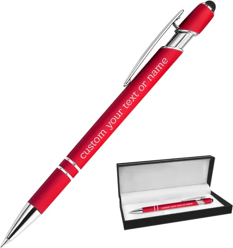 Miniatura 40 de Bolígrafos personalizados con nombre a granel, juego de bolígrafos personalizados, lápiz capacitivo grabado, logotipo, texto, regalo para negocios