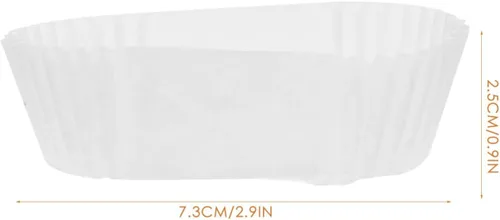 Miniatura 2 de Vasos de papel ovalados para tartas, 1000 unidades, 2.87 x 1.37 x 0.98 pulgadas, a prueba de grasa, desechables, forros ovalados para magdalenas