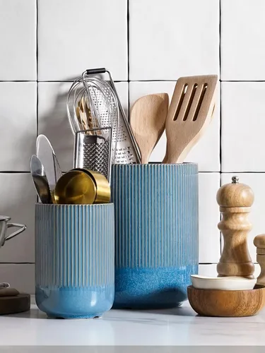Miniatura 3 de LE TAUCI Soporte para Utensilios, 7.3"+5.4" Soporte de Cerámica para Utensilios de Cocina para Encimera, Recipientes Grandes para Utensilios