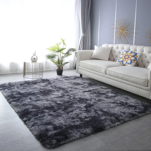 Miniatura 35 de Alfombras para dormitorio de niñas sala de estar: alfombra de área peluda de 5 x 7 para sala de juegos de niños, alfombra peluda de felpa pastel