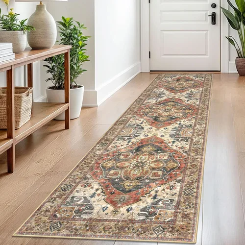 Miniatura 56 de SIILOOM Alfombra lavable de 2 x 3 pies, alfombra suave color taupe ceniza para entrada, tapete antideslizante para puerta de interior, tapete