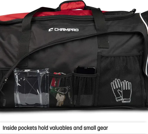 Miniatura 5 de CHAMPRO Varsity Football Equipment Bag With Shoulder Carry Strap, Laundry and Helmet Bags Granate