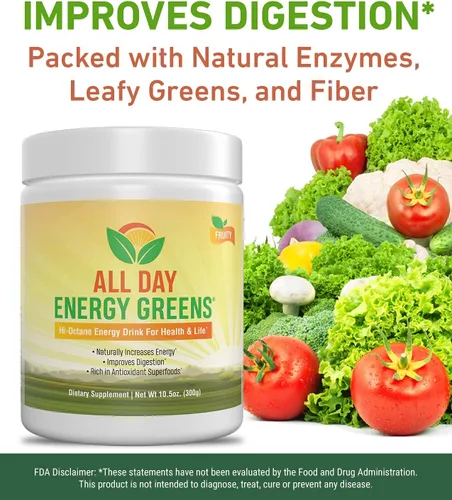 Miniatura 4 de IVL - Todo el día Energy Greens - Suplemento en polvo mezcla de bebidas, superalimento en polvo de verduras - Mezcla de verduras para una nutrición