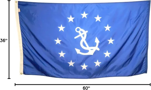 Miniatura 2 de Commodore - Bandera náutica – Bandera de nailon duradera para todo tipo de clima, fabricada en Estados Unidos (2 x 3 pies)