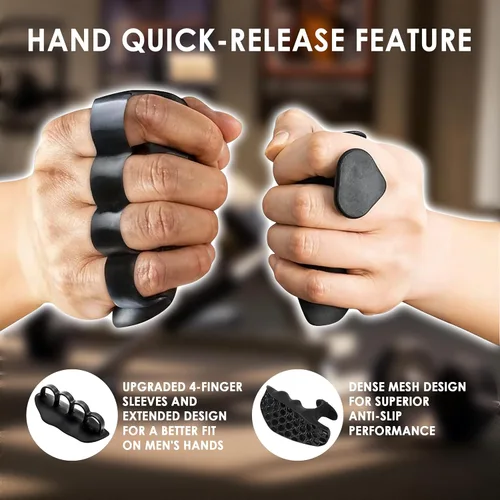 Miniatura 2 de Agarres de entrenamiento antideslizantes, 4 protectores ergonómicos de manos para hombres y mujeres, portátiles y transpirables, guantes