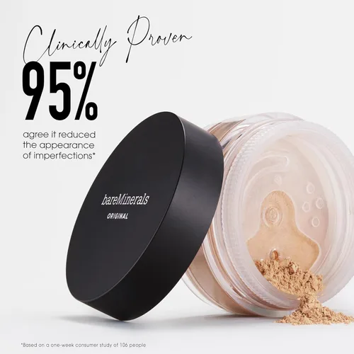 Miniatura 4 de bareMinerals Base de maquillaje original en polvo suelto SPF 15, maquillaje facial en polvo mineral limpio, cobertura transparente a completa, sin