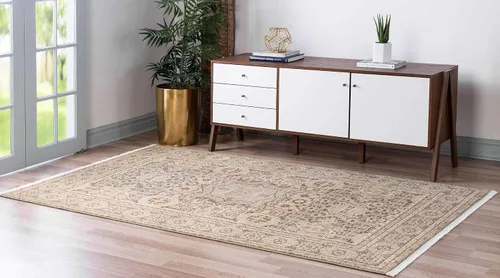 Miniatura 2 de Unique Loom Palace Collection - Alfombra rectangular (2 pies 2 pulgadas x 3 pies 1 pulgada, verde claro/marrón)